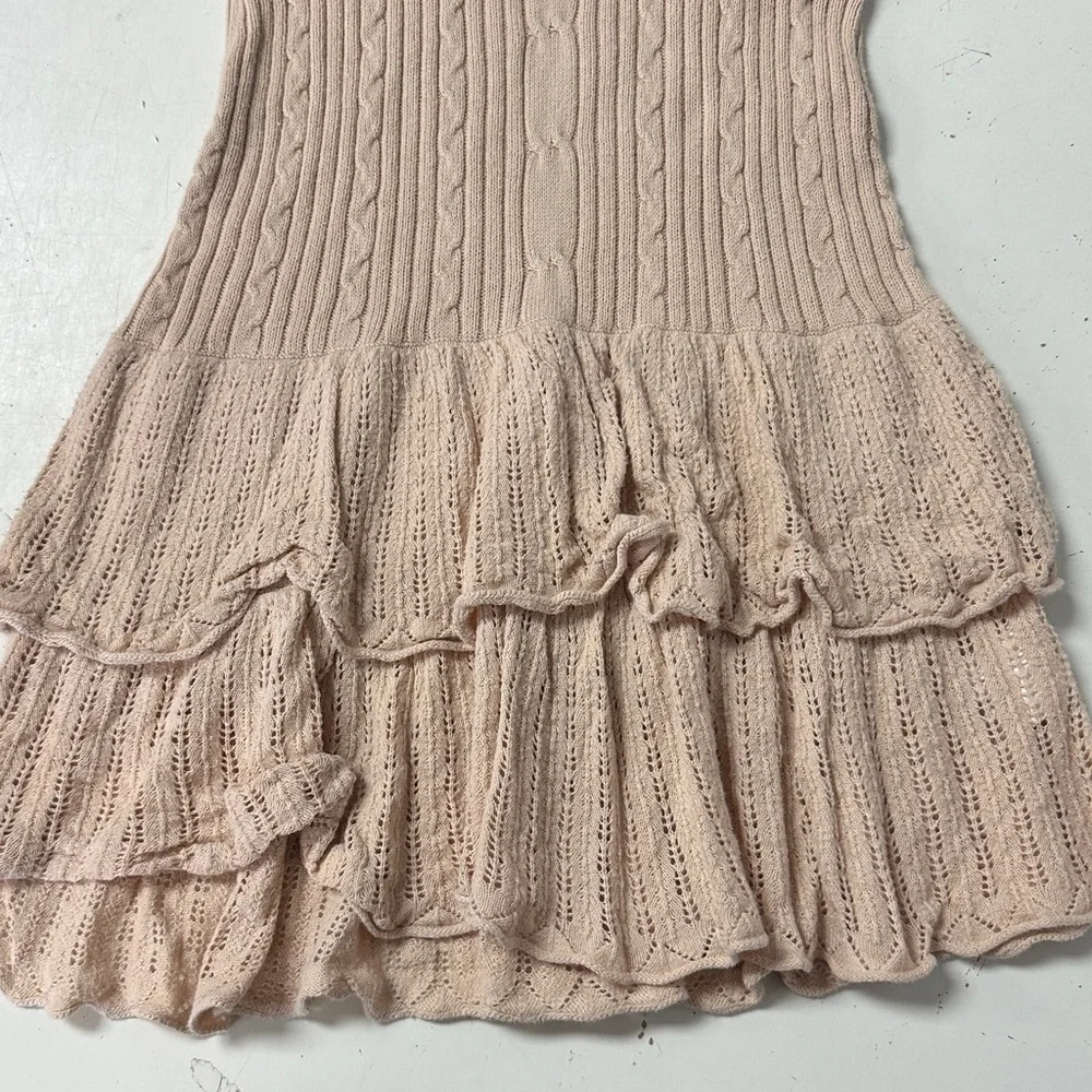 Hanna Andersson Gabriella Crochet Tiered Floral Sweater Dress 5 110